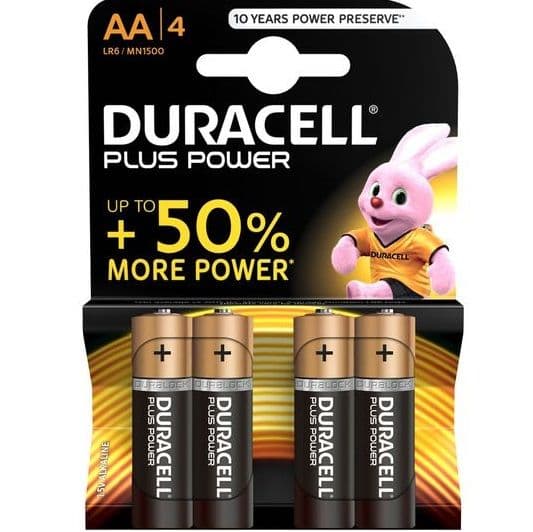 DURACELL PLUS POWER BATTERIER AA LR6 4STK - Nautii.dk