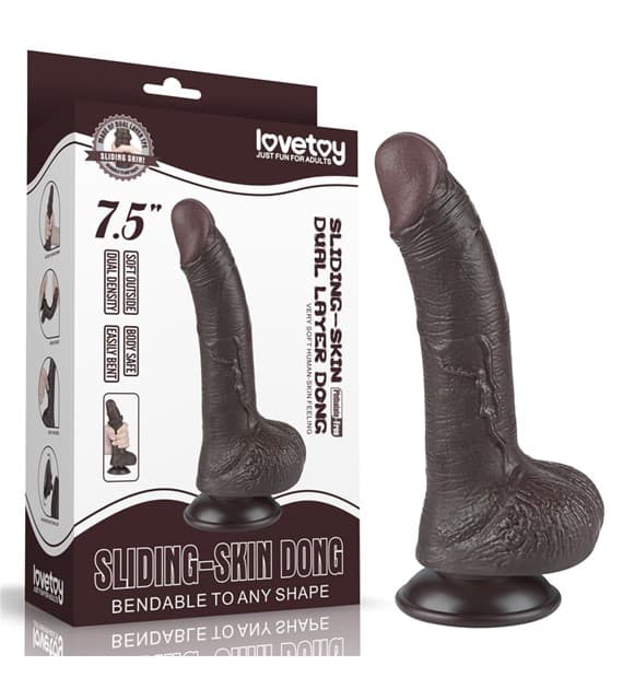 LOVETOY SLIDING SKIN DUAL LAYER DONG SORT 19CM