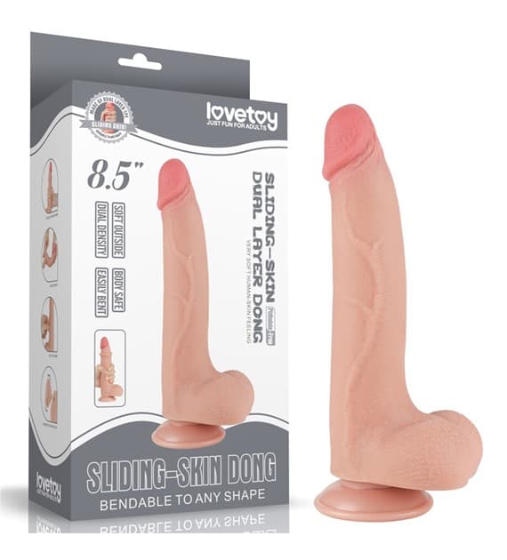 LOVETOY SLIDING SKIN DUAL LAYER DONG 20CM