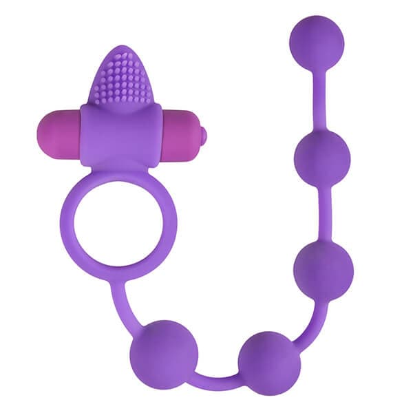 EASYTOYS - PENISRING MED VIBRATION & ANALKUGLER - Nautii.dk