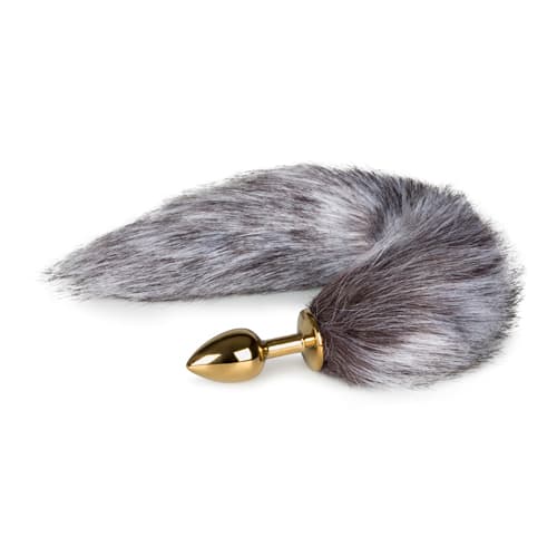 EASYTOYS FOX TAIL PLUG - EKSKLUSIV METAL PLUG MED BLÆD RÆVEHALE - GULD - Nautii.dk