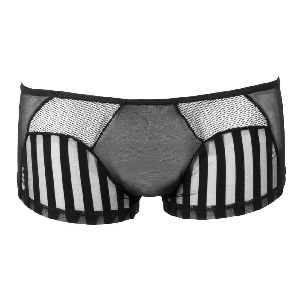 SvenJoyment Kort Netboksershorts med Striber Sort - M - Private Play