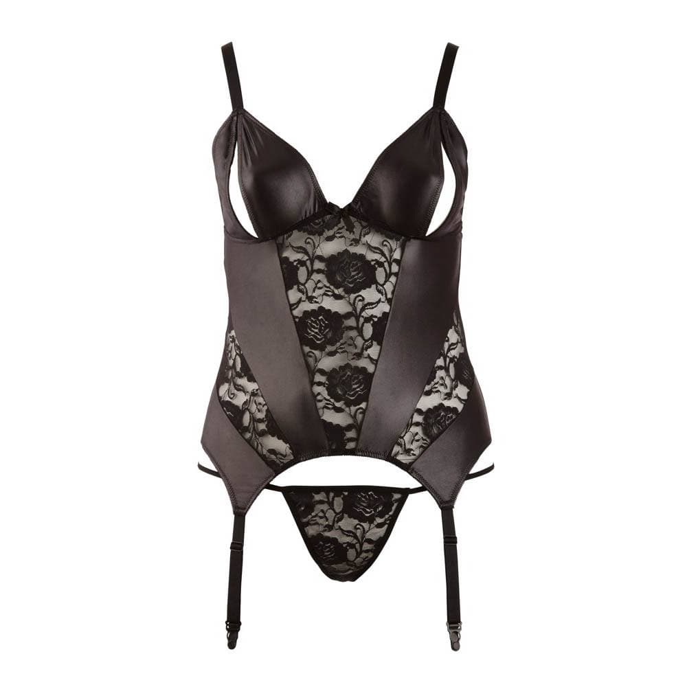 Cottelli Curves Corsage Sæt Sort - XXL - Private Play