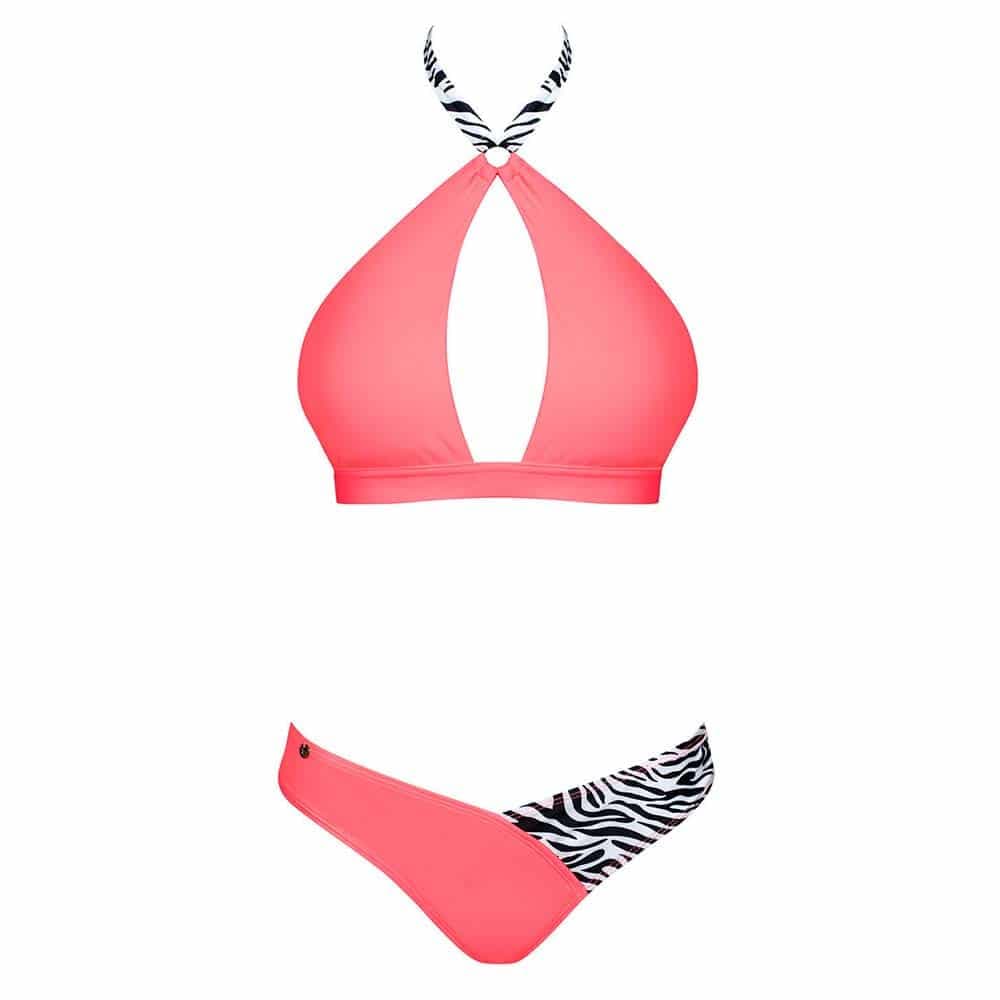 Obsessive Bahamya Bikini Koral og Zebra - XL