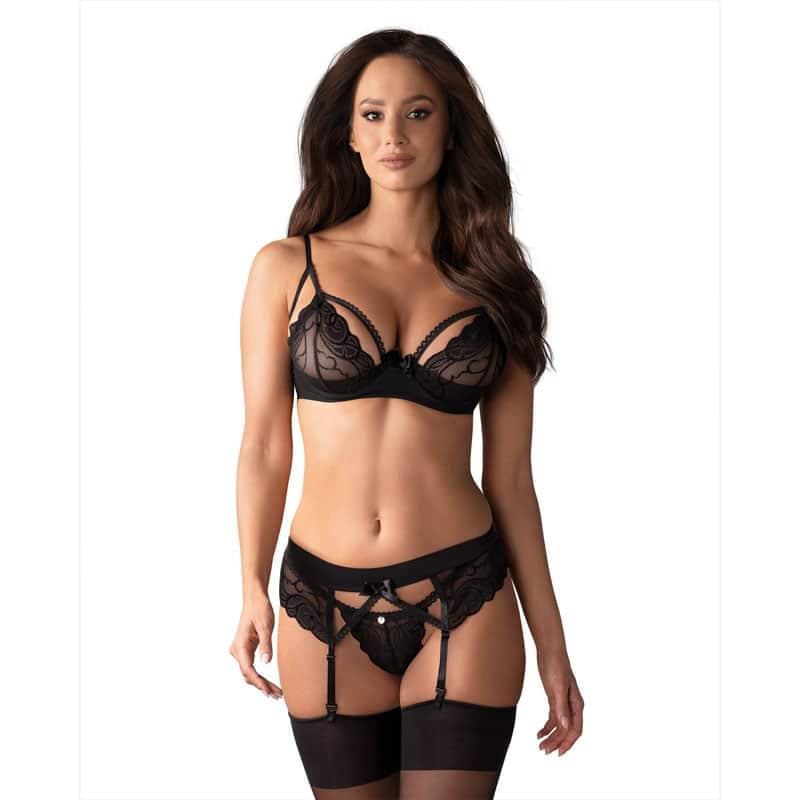 Obsessive Wonderia Hofteholder Sæt Sort - L/XL - Private Play