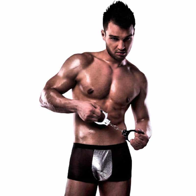 Passion Starboy Boksershorts Sort og Sølv - S/M - Private Play