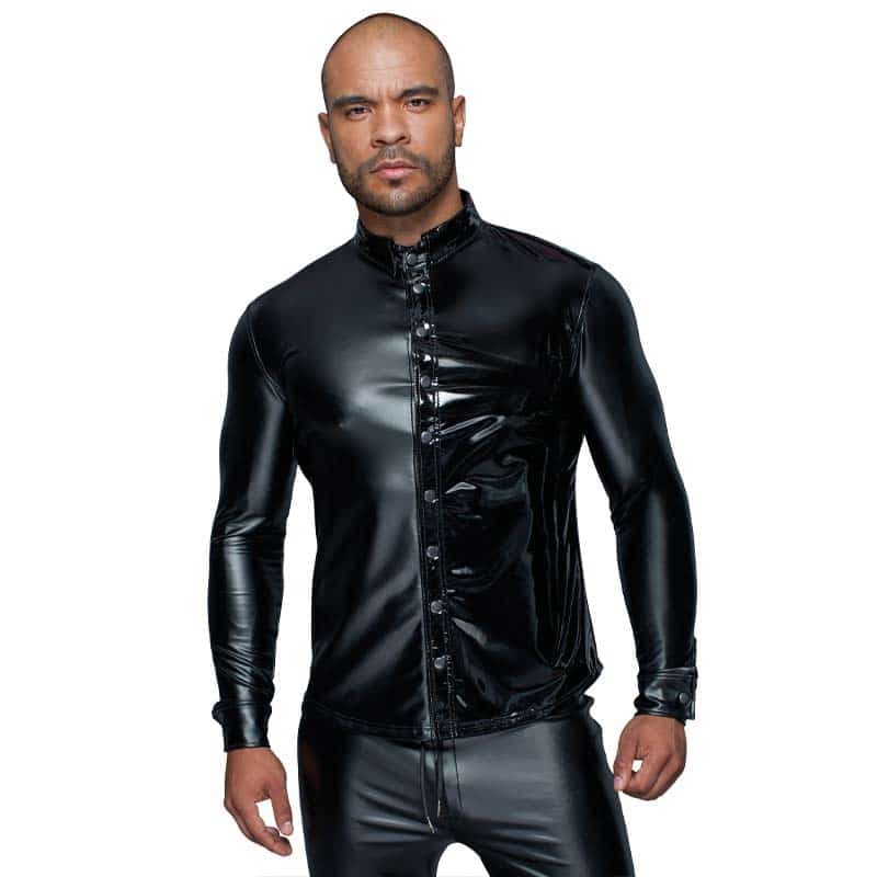 Noir Handmade Amadis Wetlook Skjorte Sort - XL - Private Play