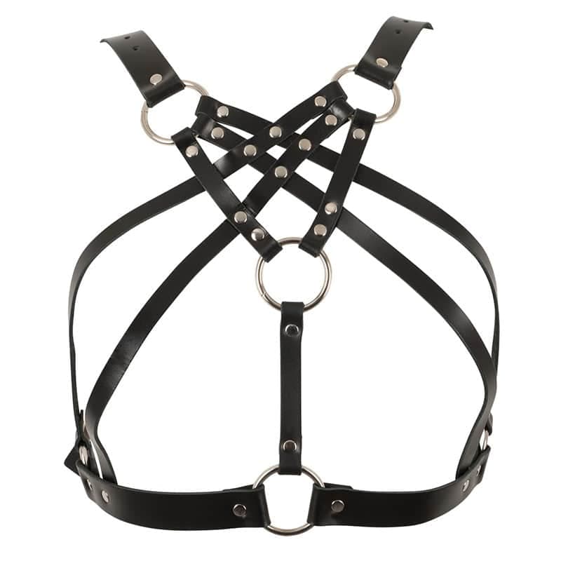 Zado Fetish Læder Bryst Harness Sort - Private Play
