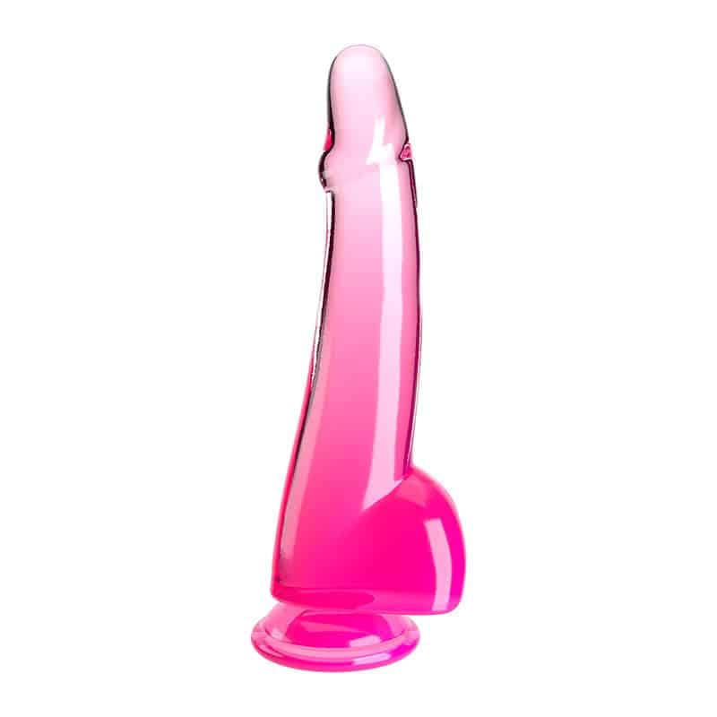 King Cock Clear Dildo med Kugler 25 cm - Pink - Private Play