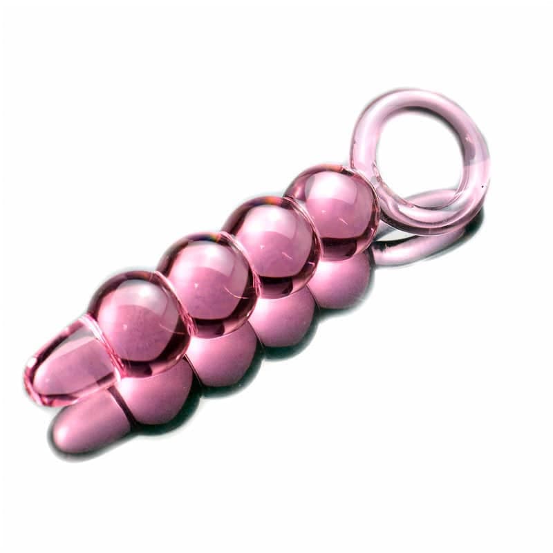 Celestials Beaded Glas Dildo Pink - Private Play