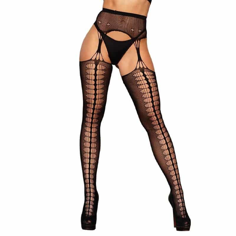 LoveLii Amara Bundløse Strømpebukser Sort - L-2XL - Private Play