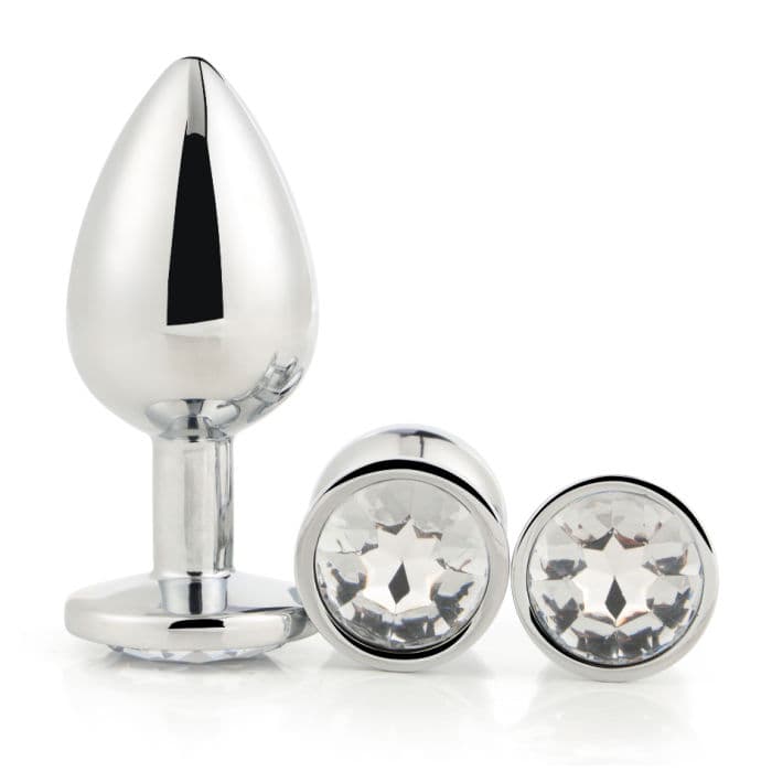 Gleaming Love Sølv Buttplug Sæt - SMRS.dk