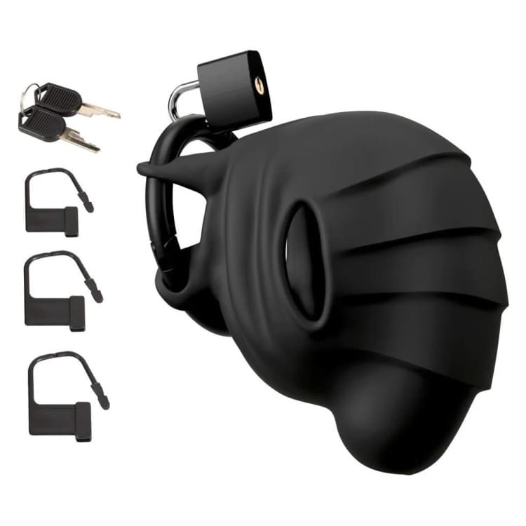 Black Velvets Silikone Cock & Ball Chastity Cage - SMRS.dk