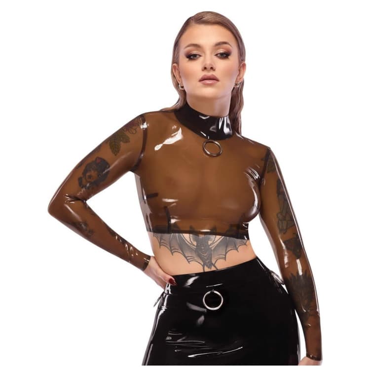 Smoky Transparent Latex Crop Top - SMRS.dk