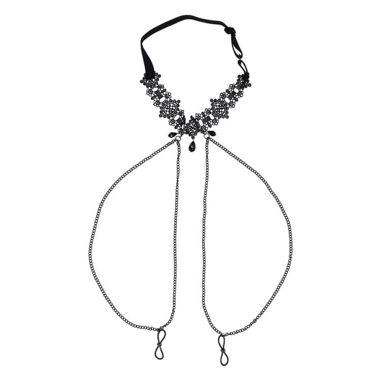 Blonde Halsbånd med Nipple Klemmer - SMRS.dk