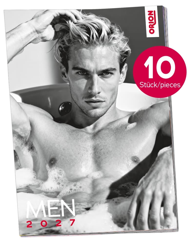 Pin-up kalender "Mænd 2027" i en pakke med 10 stk. - ORION Erotik Shop