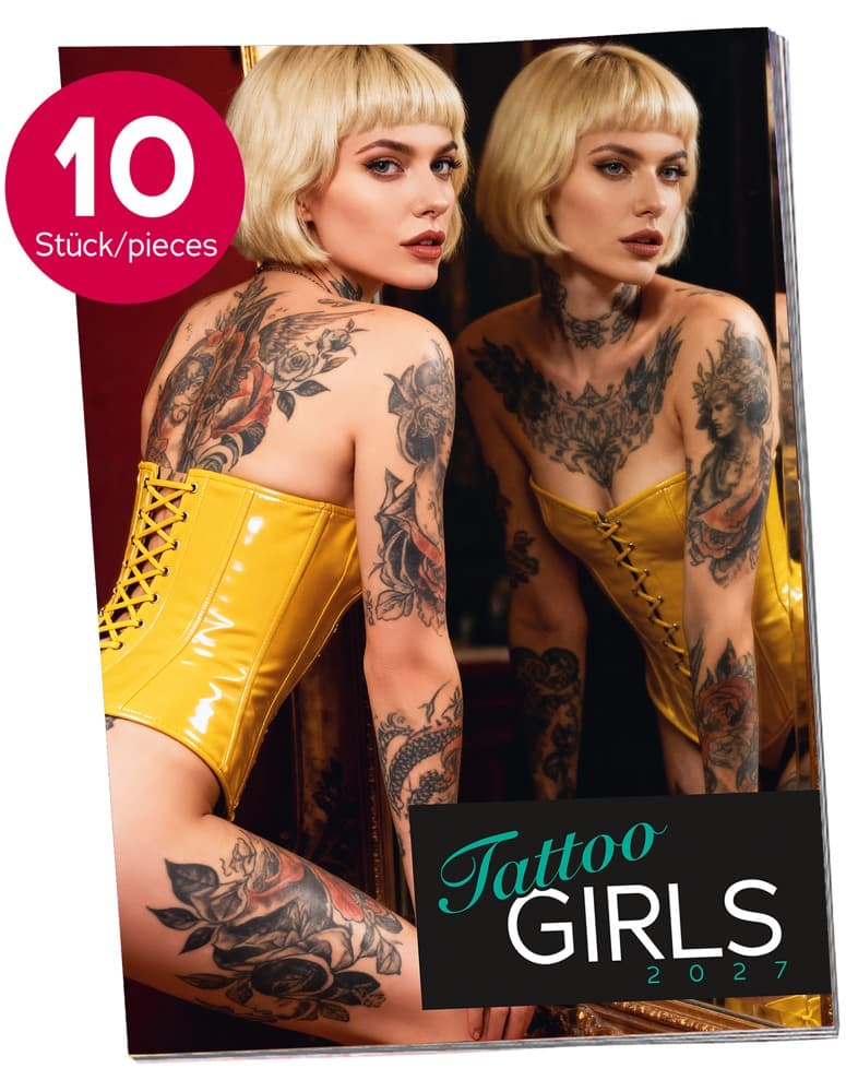 Pin-up-kalender "žTattoo-Girls 2027" i stort format - ORION Erotik Shop