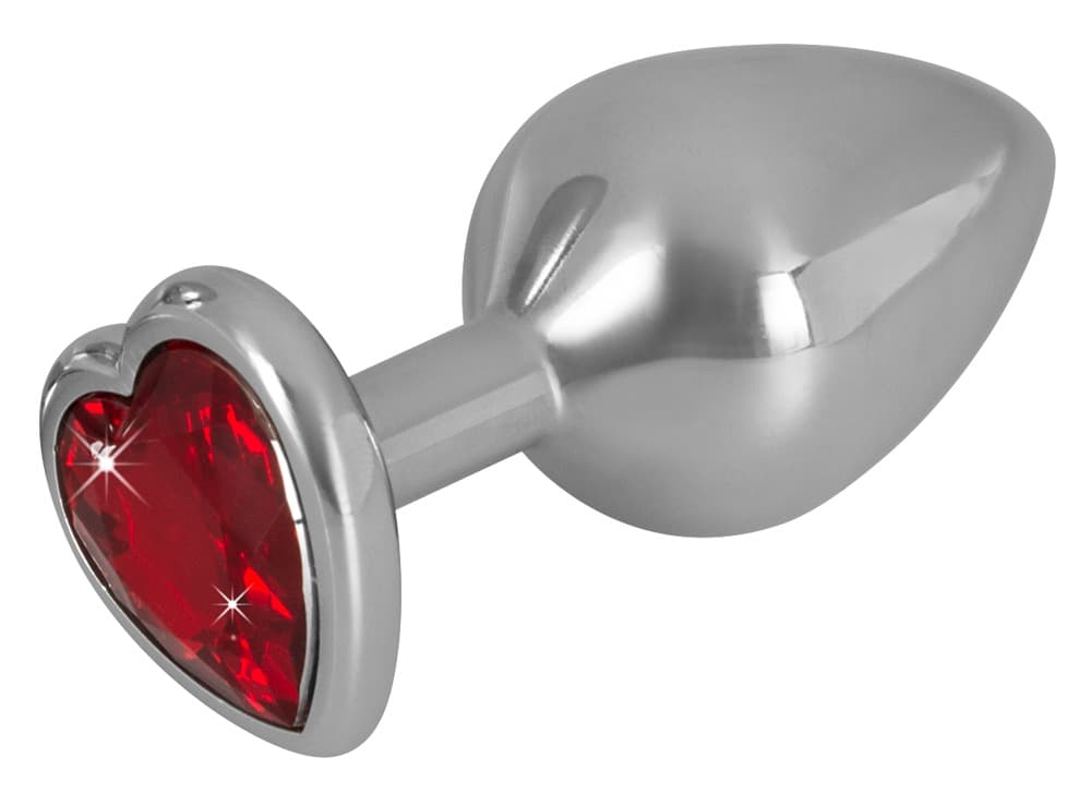 Diamond Anal Plug lavet af aluminium, hjerte smykkesten som stopper - ORION Erotik Shop