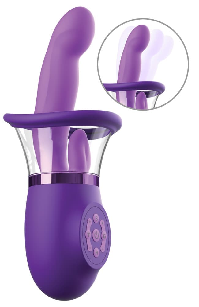 Vibrator "Ultimate Pleasure Pro Plus" med sugekop og vibrerende tunge - ORION Erotik Shop