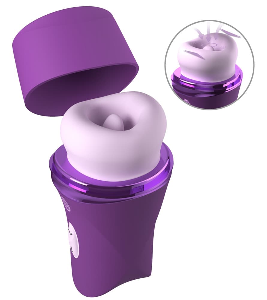 Tungevibrator "Lush Kiss Plush" med sugende silikonelæber - ORION Erotik Shop