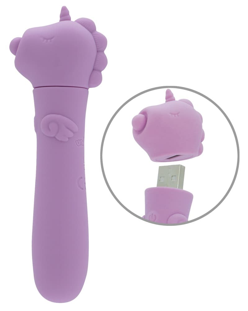 Minivibrator med USB-stik under enhjørningens hoved - ORION Erotik Shop