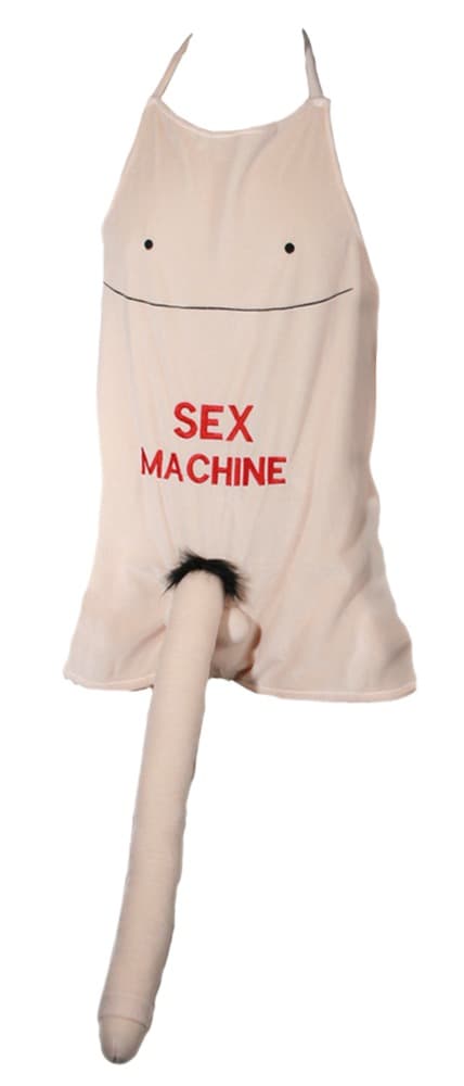 Forklæde "Sex Machine" med 52 cm lang plys-penis - ORION Erotik Shop