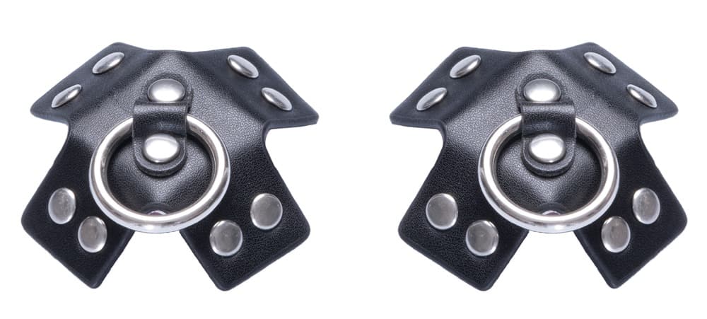 Nippelstickers Â»SMÂ« i imiteret læder - ORION Erotik Shop