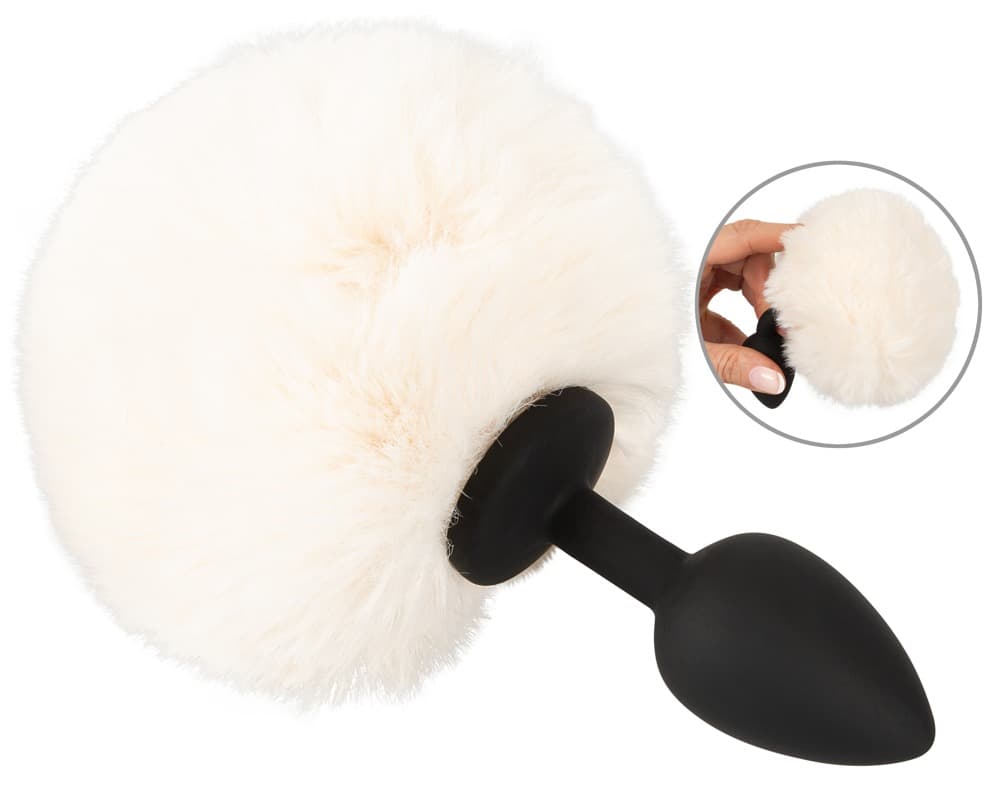 Analplug "fluffy tail size S" med kunstig pels-pompon - ORION Erotik Shop