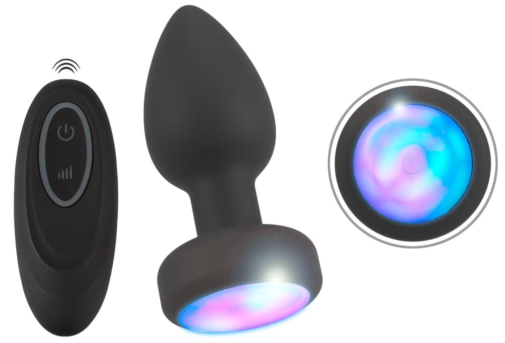 Analvibrator "RC Flashing Butt Plug" med flimrende LED-lys - ORION Erotik Shop