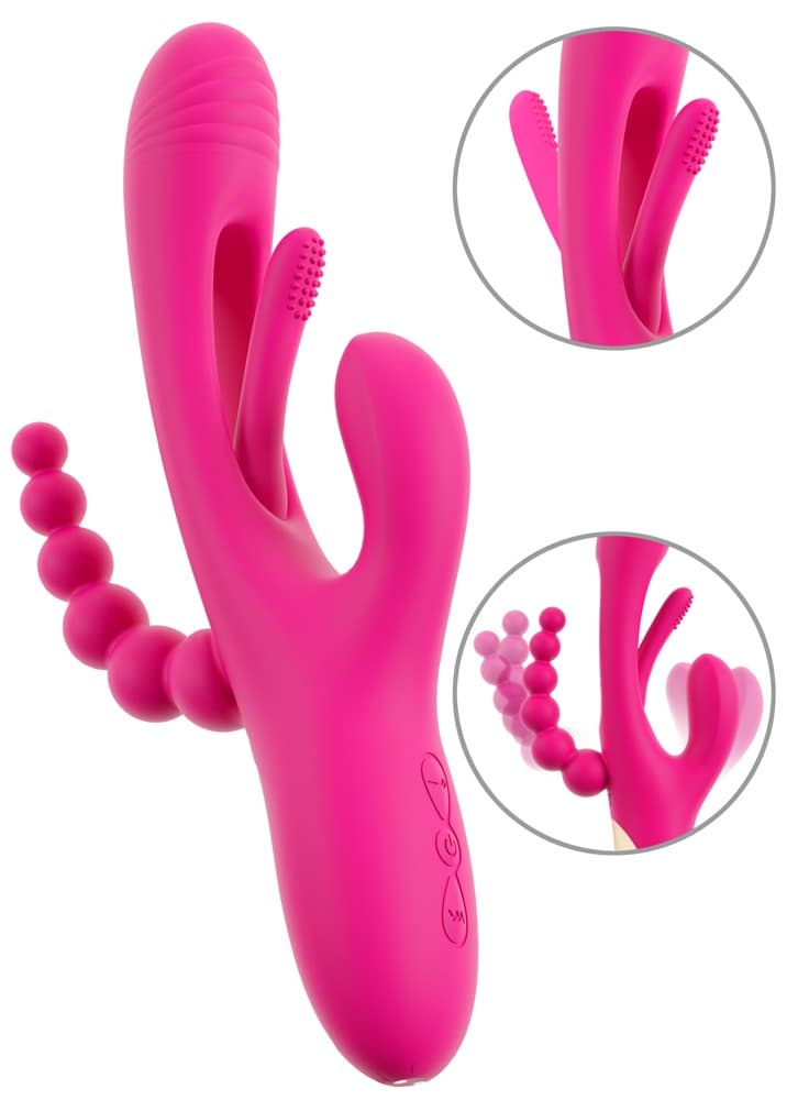 Rabbitvibrator "Triple Vibe With Flicking Tongue" med anal stimulator - ORION Erotik Shop