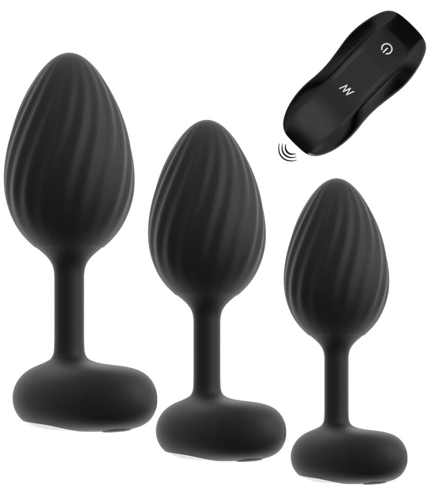 3-delt analplug-sæt med vibration - ORION Erotik Shop