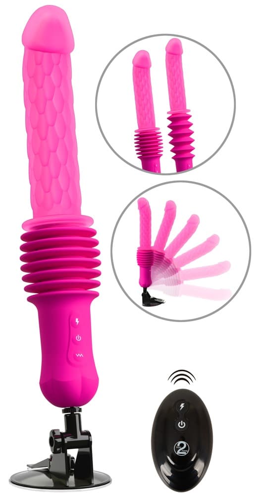 Stødvibrator "RC Warming Fucking Machine" med aftagelig sugekop - ORION Erotik Shop