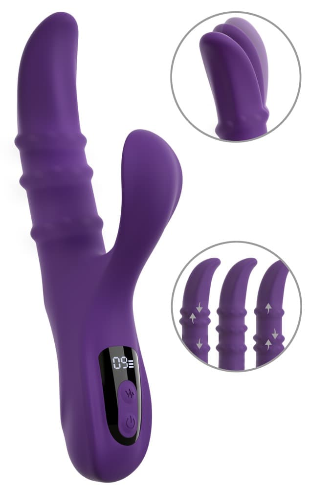 Rabbit vibrator med 3 bevægelige massageringe - ORION Erotik Shop