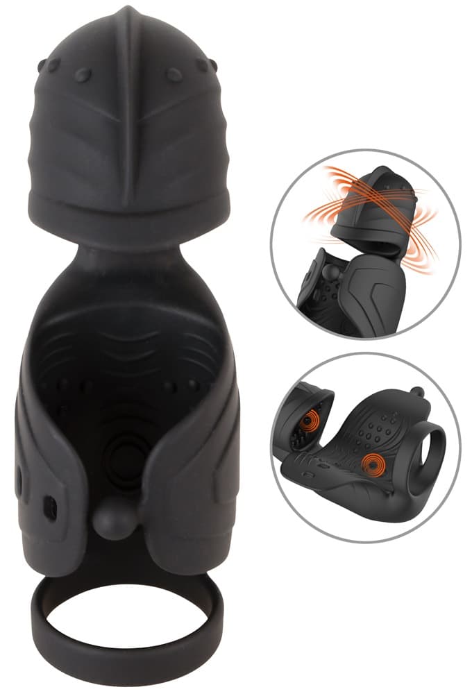 Masturbator med vibration og bevægelig glansstimulator - ORION Erotik Shop
