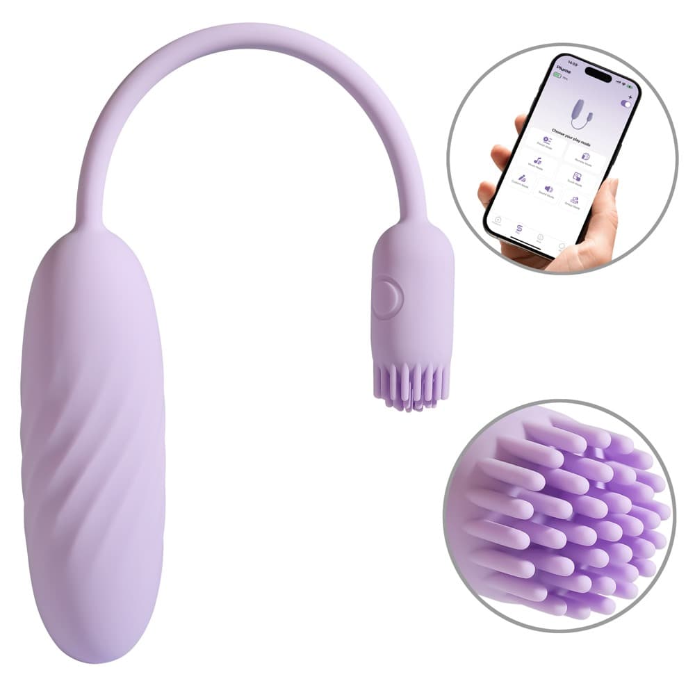 Vibrator-æg "Plume" med fleksibel vibro-børste - ORION Erotik Shop