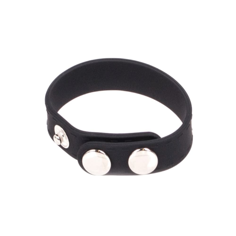 Silikone Penisring med Trykknapper-Medium - Sexshop.dk