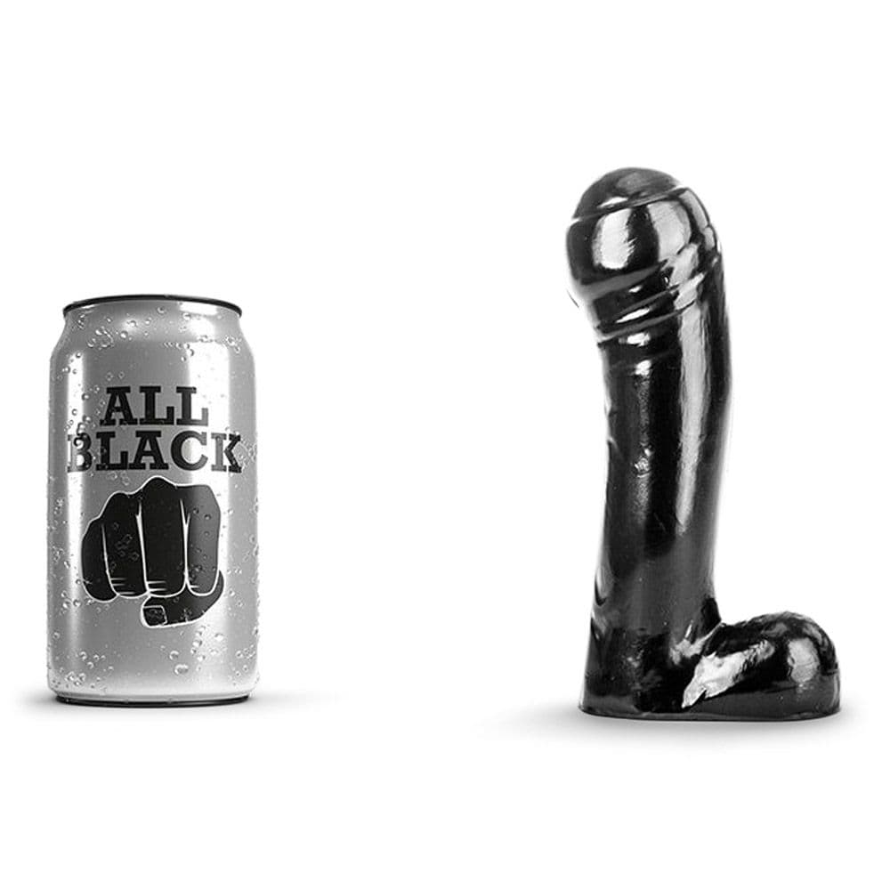 All Black 44  -  Realistisk Dildo med Stort Hoved - Sexshop.dk