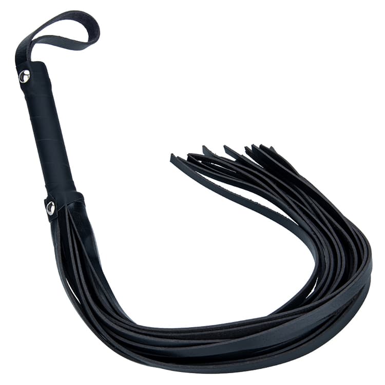 Palora Sort BDSM Flogger med Håndledsstrop - Sexshop.dk