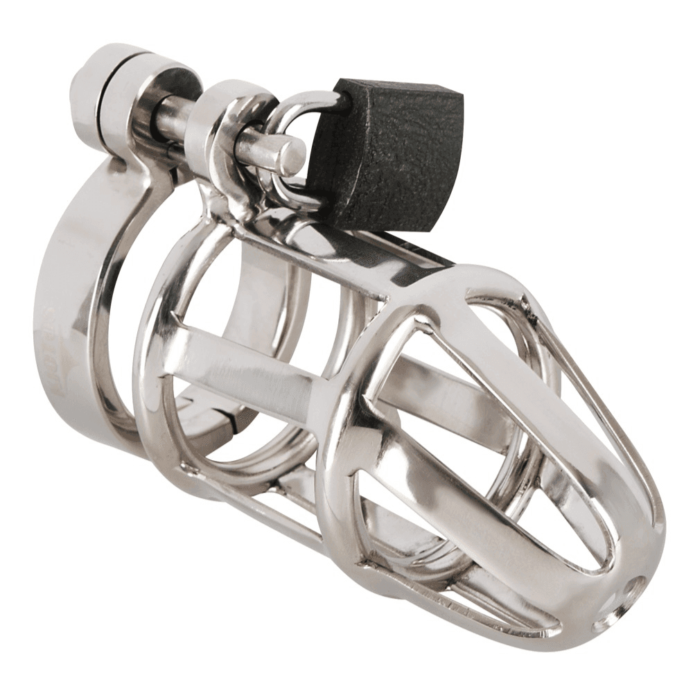 Chastity Cage i Rustfrit Stål med 3 Ringe  -  You2Toys - Sexshop.dk