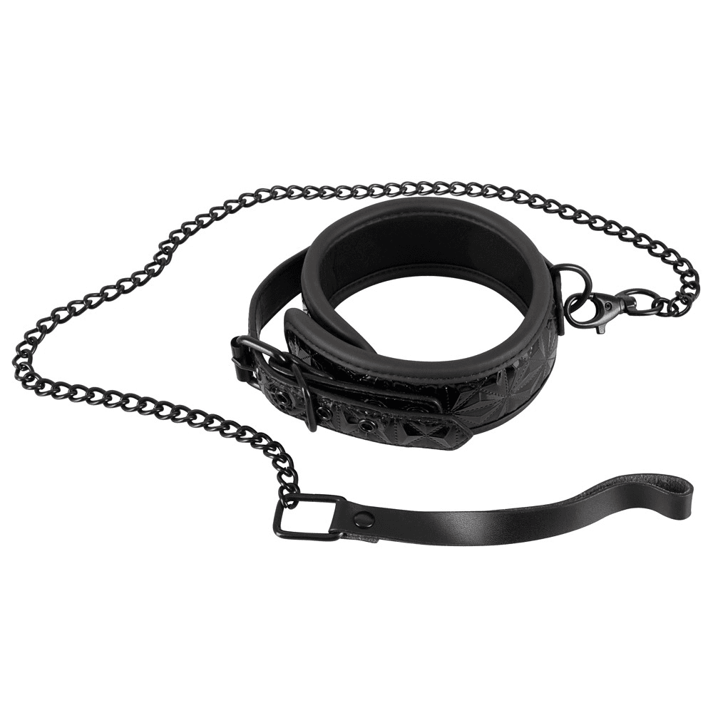 Bad Kitty Krave med Line  -  Sort Halsbånd med Snor - Sexshop.dk