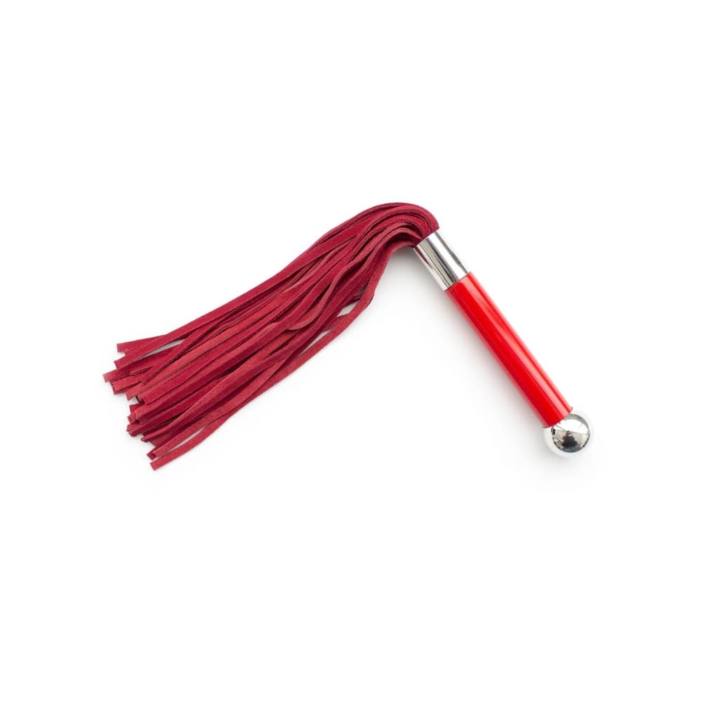 Rød Flogger med Akrylhåndtag - Sexshop.dk