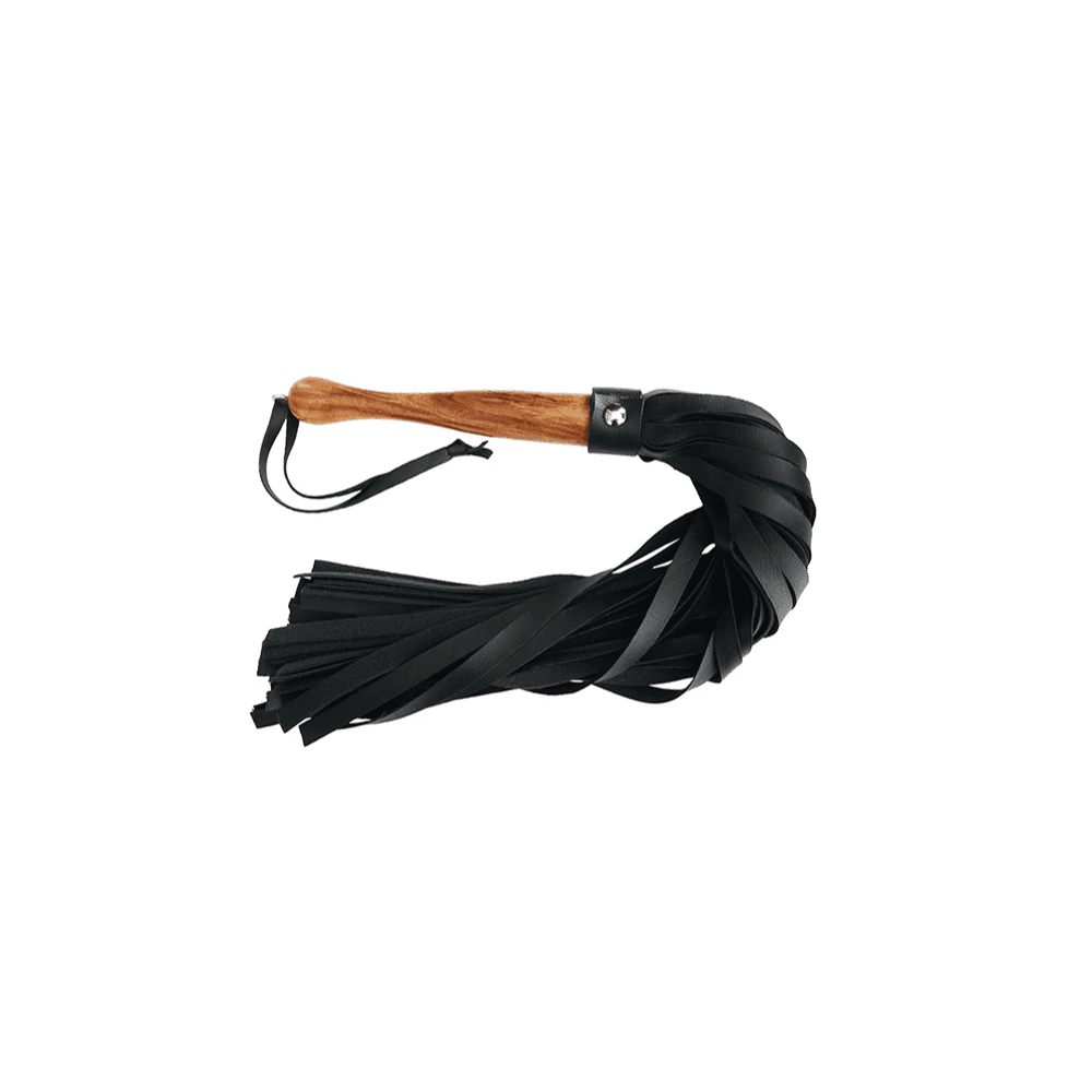 Flogger i Kunstlæder med Træhåndtag - Sexshop.dk