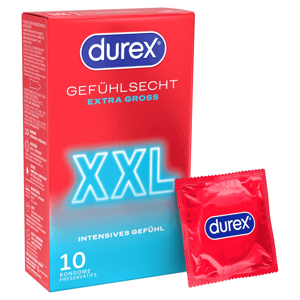 Durex Gefühlsecht Ekstra Store XXL Kondomer 10 stk.