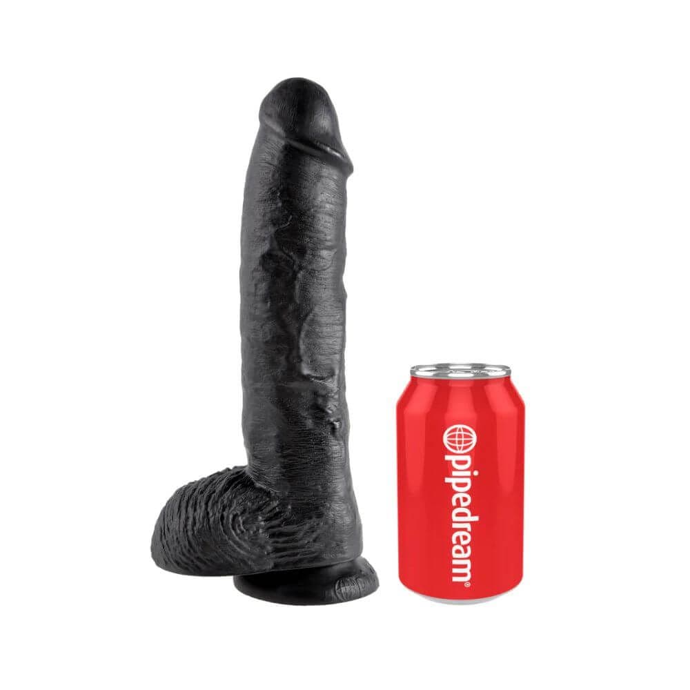 King Cock  -  25 cm Cock with Balls Realistisk Dildo -sort - Sexshop.dk