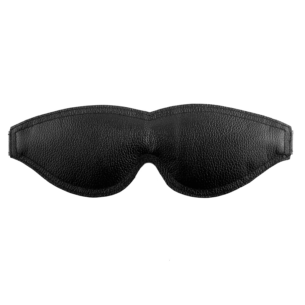 Luksuriøs Polstret Læder Blindfold med Total Mørklægning