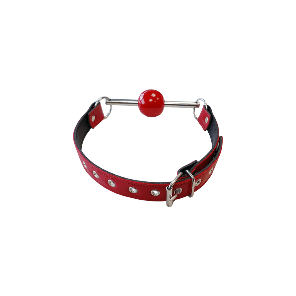 Premium Ball Gag i Læder med Aftagelig Gummikugle - Sexshop.dk