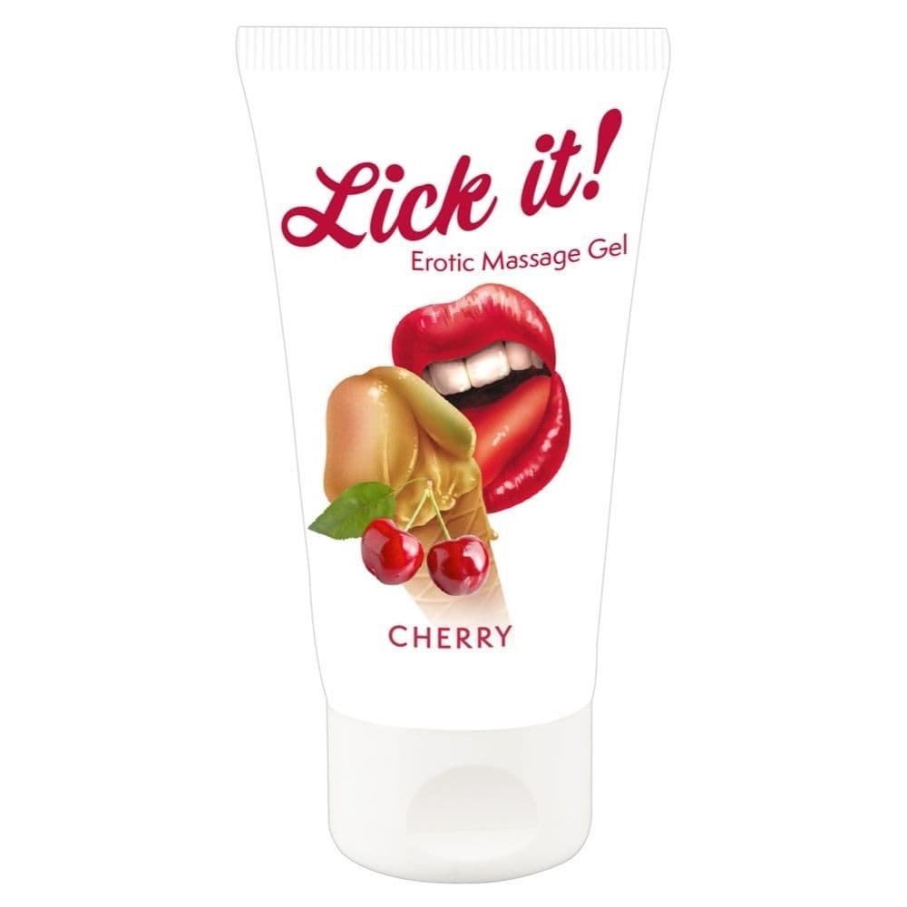 Lick it! Erotic Massage Gel-Kirsebær - Sexshop.dk