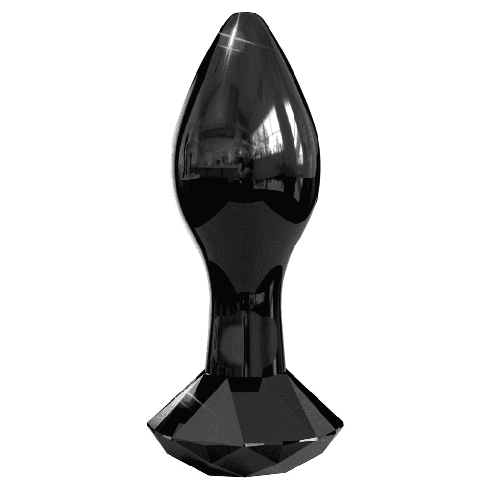 Icicles No. 78 Glas Analplug  -  Sort Diamantdesign - Sexshop.dk