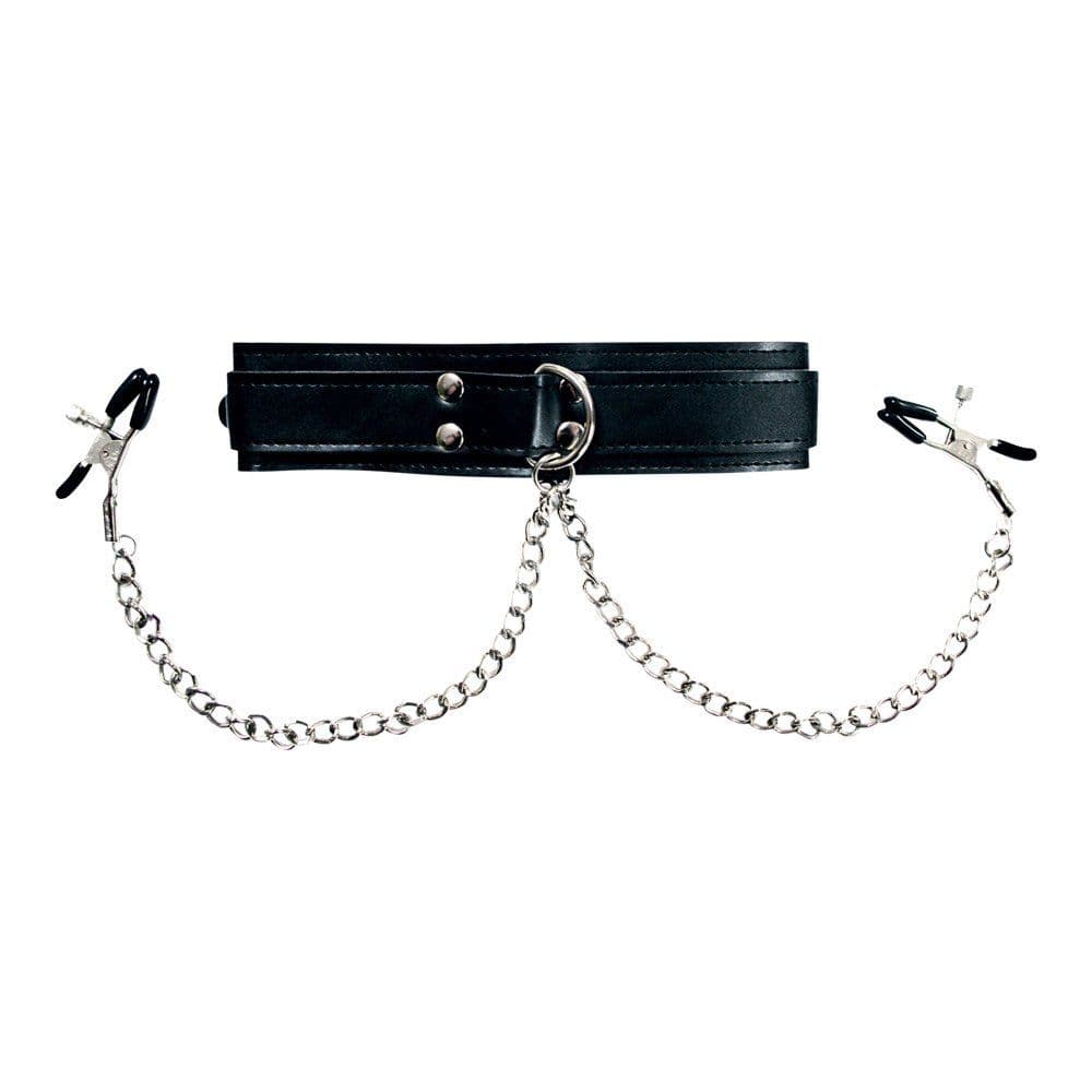 Sportsheets Halsband Med Brystvorteklemmer - Sexshop.dk