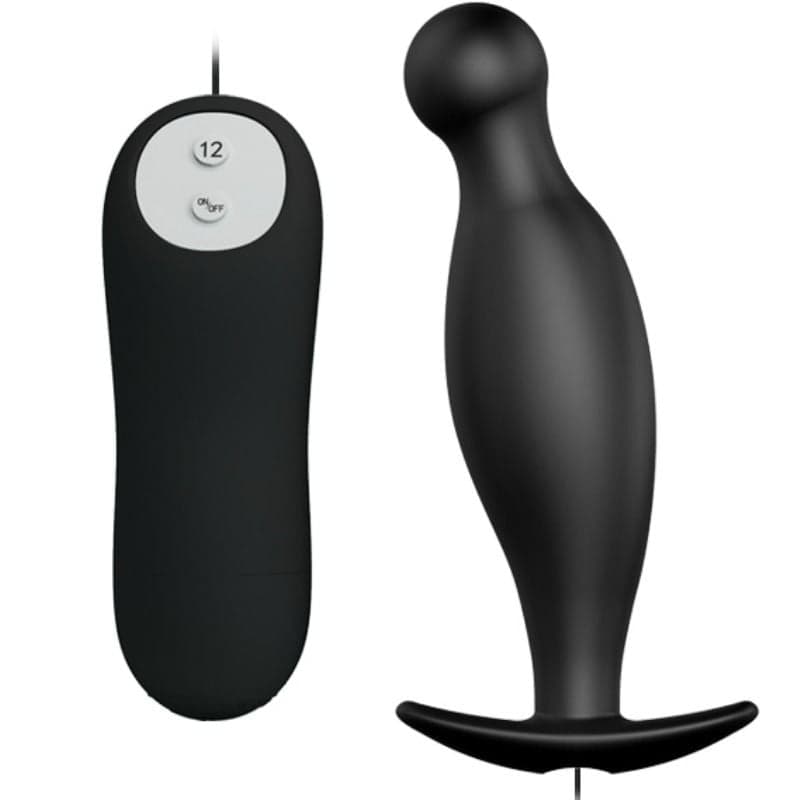 PRETTY LOVE BOTTOM - SILICONE ANAL PLUG EXTRA STIMULATION 12 SPEEDS REMOTE CONTROL - Nautii.dk